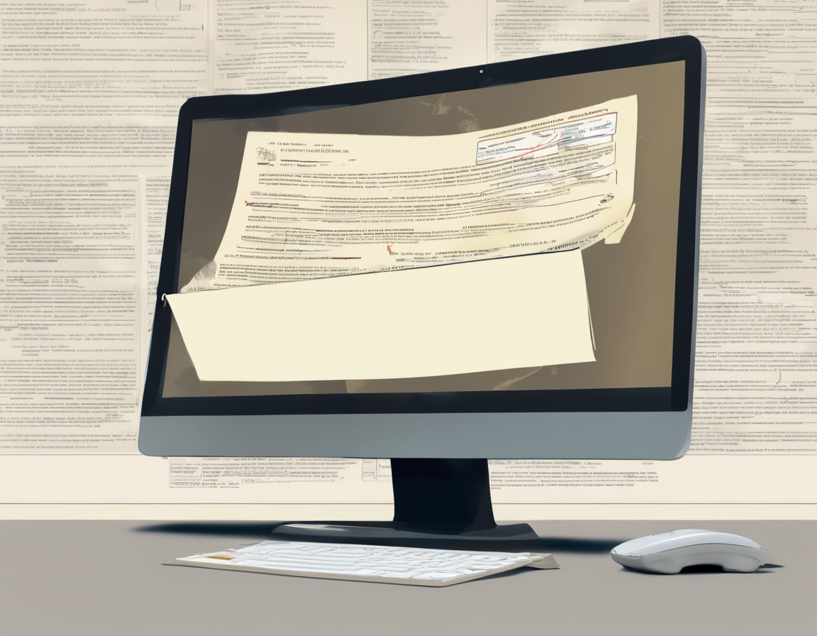 Экран компьютера с документом и символом проверки на плагиат